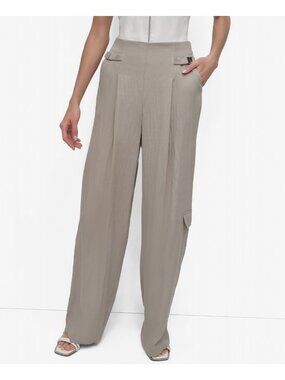 DKNY Women's Weathered Twill Pants Light Olive Green Size 10 $109